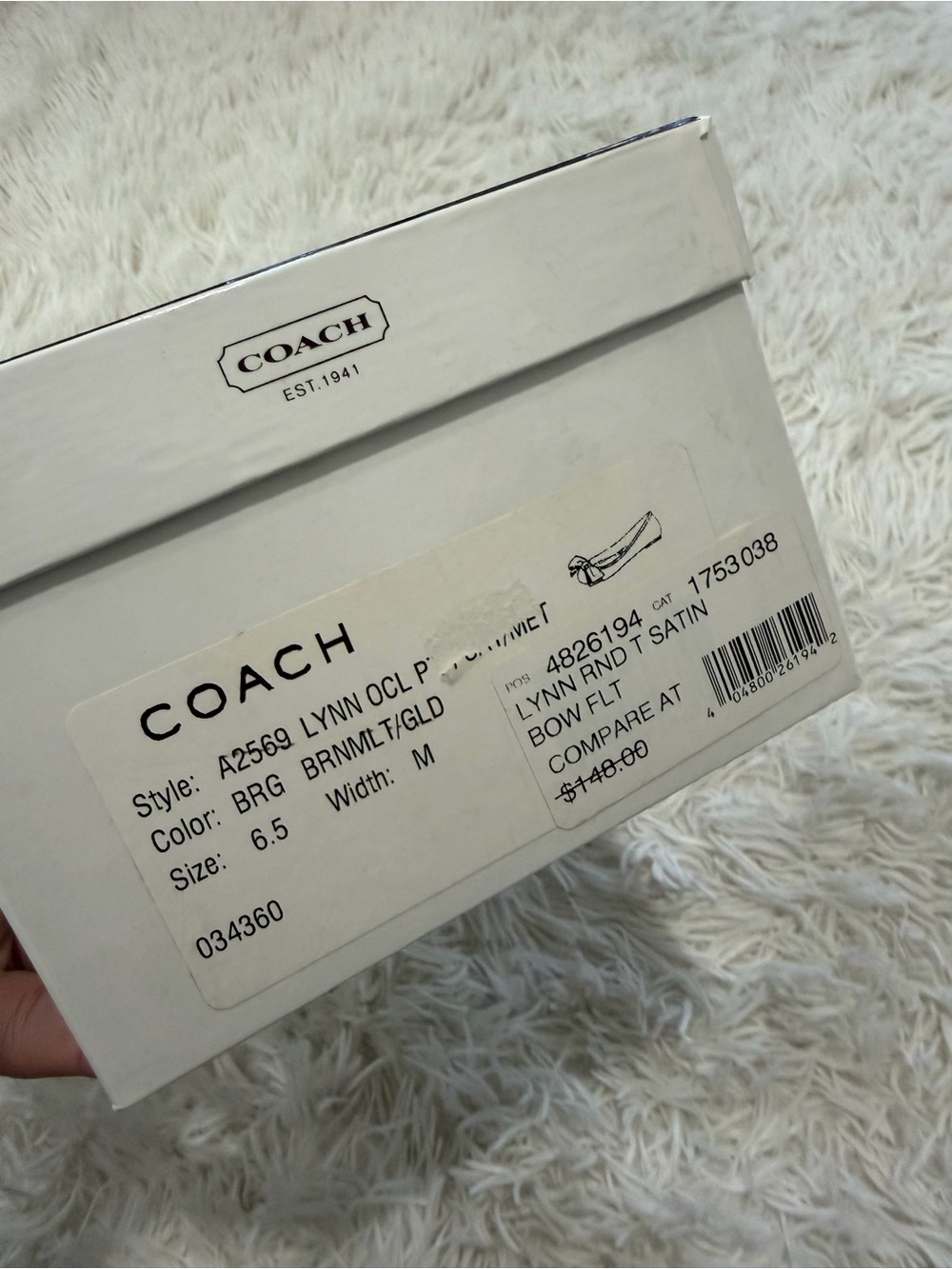 Coach Lynn Round Toe Satin Bow Flats - size 6.5 - NIB - Picture 6 of 6